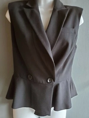 Chaleco Forever 21 poliéster negro - talla mediana Foto 1 de 4