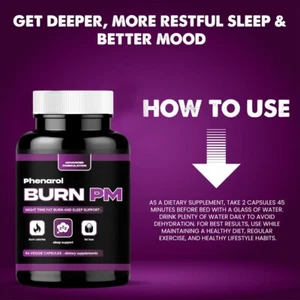 Night Time Fat Burner to Shred Fat While You Sleep Appetite Suppressant 2 Month - Picture 1 of 10