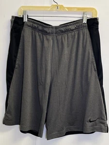 Nike Shorts Extra Large Mens Size XL Gray Athletic Stretch Swoosh Logo Dri Fit - Picture 1 of 5