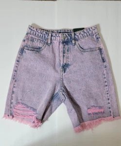 NUEVO Pantalones Cortos Bermudas de Denim Rosa de Tiro Alto Wild Fable Talla 0/25 - Imagen 1 de 3