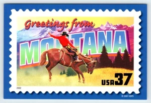Greetings From Montana Big Letters Unposted 4x6 Postcard SBP23 - Picture 1 of 2