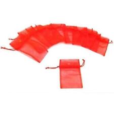 12 Red Jewelry Organza Drawstring Pouches Gift Bags 3" x 4"