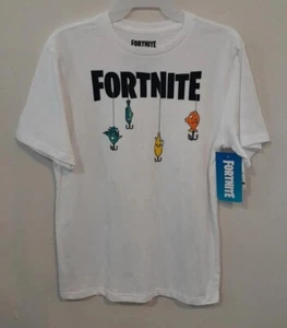 Boy's Printed Tee by Fortnite size XXL (18)white Logo Lures - Picture 1 of 4