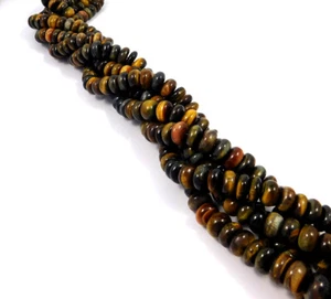 100% Natural Negro Ojo de Tigre Piedras Preciosas Cuentas Strand Rondelle 15 ... - Imagen 1 de 12