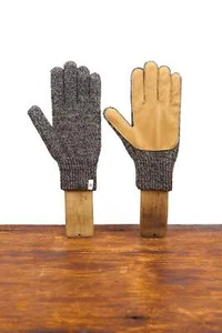 Charcoal Melange with Natural Deerskin Full Glove - Picture 1 of 7
