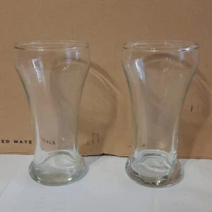 Set Of 2 Vintage Clear Pilsner Beer Glasses 5.25" Tall No Graphics Nice Cond. - Picture 1 of 5