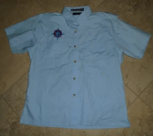 Embroidered Guy Harvey Gulfside Grill Button Front Short Sleeve Shirt Ladies M - Picture 1 of 8
