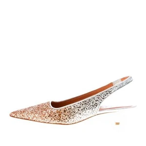 PROSPERINE scarpe donna slingback pelle glitter degradè argento e rame tacco 3,5 - Picture 1 of 6