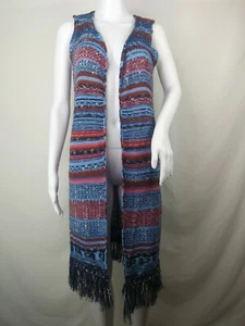 ethereal paper crane cardigan small sweater striped sleeveless long open EUC - Picture 1 of 12
