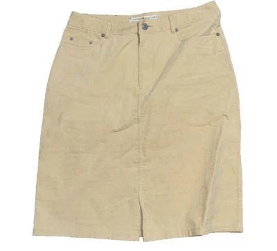 Tommy Hilfiger 2001 falda de pana tostada abertura delantera talla 10 Foto 1 de 4