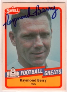 1989 autógrafo Raymond Berry firmado Swell #91 tarjeta de fútbol de la sala 1973 - Imagen 1 de 2