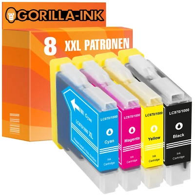 8 Patronen XXL für Brother LC-1000 MFC-465 CN MFC-5460 CN MFC-5860 CN MFC-660 CN - Bild 1 von 2