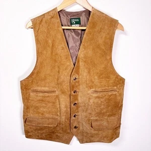 Vintage Hammacher Schlemmer Brown Suede Vest - Picture 1 of 7