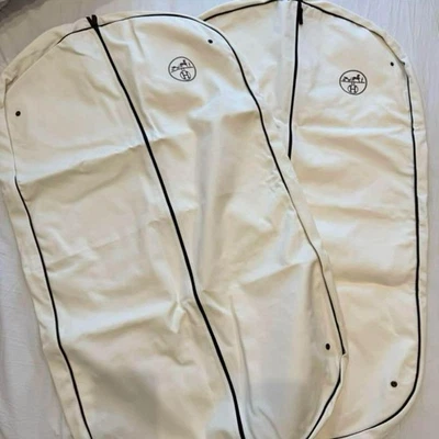 HERMES Garment Cover 2-Piece Set Clothing Dust Bags Neutral Color #707EK47 - Image 1 of 3