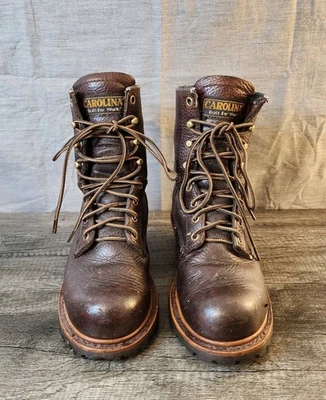 Carolina Women's Steel Toe Logger Boots CA1421 Oil Slip Resist Brown 5 1/2 M - Image 1 of 4