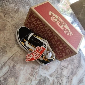 Vans Kids Old Skool Trainers / Black Sunflower size UK 11 - Picture 1 of 4