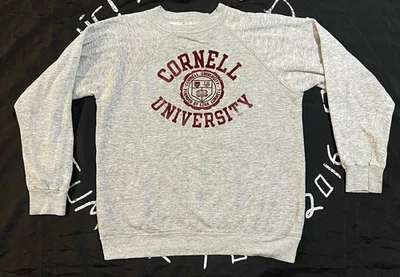 Винтажная толстовка Champion Cornell University большая серая College Crewneck 80-е NCAA - Изображение 1 из 4