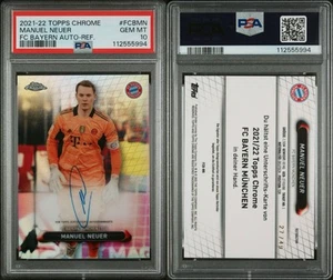 2021-22 Topps Cromo Bayern Manuel Neuer EN TARJETA Refractor Automático/49 PSA 10 POP 2 - Imagen 1 de 1