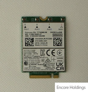 Dell Snapdragon X20 4G LTE WWAN Karte - DW5821e-eSim - Cat16 - GNSS - M.2 2GKJR - Bild 1 von 1