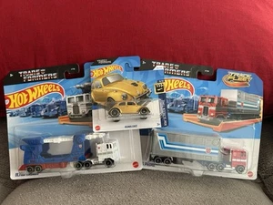 Hot wheels Track Fleet Ultra Magnus, Optimus Prime et BumbleBee Transformer Set - Photo 1/12