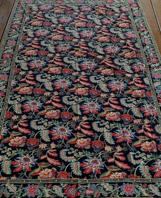 Mantel April Cornell 55" x 112" Jacobino 100% Algodón Floral Negro Multi Foto 1 de 4