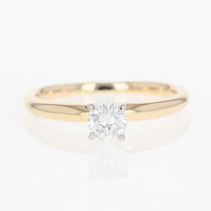 .37ct Round Cut Diamond Solitaire Engagement Ring 18k Yellow Gold Size 5.5 - Picture 1 of 6