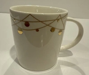 Sehr guter Zustand Starbucks Kaffeebecher Tasse 2012 Weiß Gold Lichter Ornamente 12 oz - Bild 1 von 5