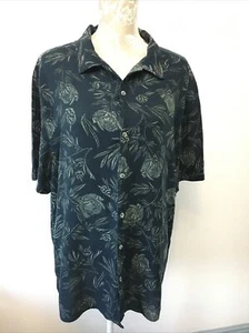 GEORGE MENS DARK BLUE TROPICAL FLORAL SHIRT SUMMER BEACH PARTY STAG SIZE XL - Picture 1 of 7