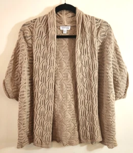 M Cardigan Sweater St. John's Bay Brown Tan (SS pre-owned) 45% Cotton, 55% Ramie - Picture 1 of 4