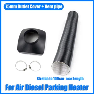 5KW 75mm Air Outlet Vent Cover 100cm Duct Ducting Black For Diesel Heater @ - Picture 1 of 9