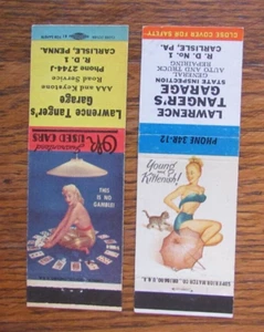 CUBIERTAS PIN-UP GIRLIE MATCHBOOK: LAWRENCE TANGER'S GARAGE CARLISLE PA MATCHCOVERS - Imagen 1 de 2
