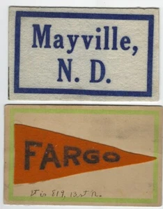 Paar, frühe 20. Jahrhundert FILZ Souvenir Postkarten, North Dakota Städte 0610-18 - Bild 1 von 2