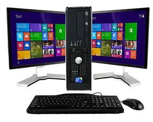 Dell OptiPlex Intel Core i5 8GB RAM 120GB ssd Windows 7 PRO Dual 22" LCD Wi-Fi - Picture 1 of 3