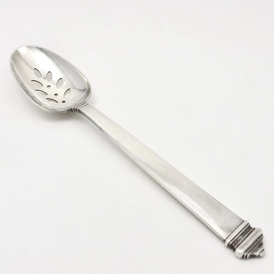 Tiffany Co Sterling Silver Hampton Pierced Tablespoon Serving Spoon Monogrammed - Image 1 of 4