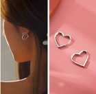 Hinged Hoop Sleeper Circle Heart 925 Sterling Silver Earrings Women Jewellery UK