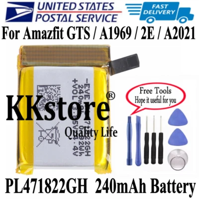 USPS Original 240mAh Battery PL471822GH For Amazfit GTS / A1969 / 2E /A2021 - Image 1 of 3