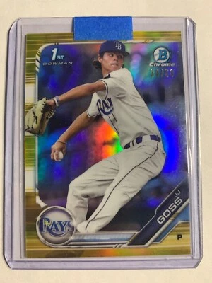 2019 BOWMAN DRAFT CHROME JJ GOSS 1ST GOLD REFRACTOR SP #D /50 SSP - Image 1 of 2