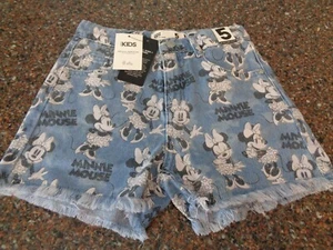 Cotton On Kids Minnie Mouse Sunny Denim Jean Shorts Girls Size 5 Disney  NWT - Picture 1 of 11