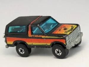 VTG 1980 Hot Wheels Ford Bronco 4 Wheeler w/Motorcycle Black Hong Kong Blackwall - Picture 1 of 6