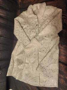 Girls Size 6x White and Silver Christmas Coat - Picture 1 of 4
