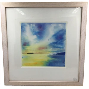 Original Watercolour Painting Signed Jill Healing 'Sunlight Over Lundy' 20"x20" - Picture 1 of 14