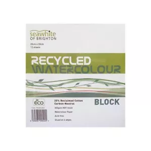 Seawhite of Brighton Recycled Watercolour Paper Block 20 x 20cm - Picture 1 of 3
