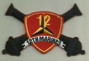 12° MARINES USMC PATCH MILITARE ARTIGLIERIA CAMPO SOLDATO SMEDLEY GUERRIERO GIAPPONESE - Foto 1 di 2