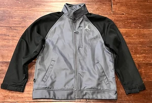 Nike Jordan Jumpman Boys Black Gray Full Zip Fleece Lined Warm Track Jacket M - Picture 1 of 12