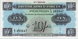 British Armed Forces 10 Shillings 1962 Banknote Pick# 35 - Picture 1 of 3