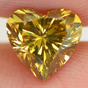 Diamante en forma de corazón elegante amarillo marrón 1 quilate SI1 suelto certificado mejorado - Imagen 1 de 9