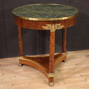 Side table Empire antique style furniture marble top golden bronze 20th century - Picture 1 of 12