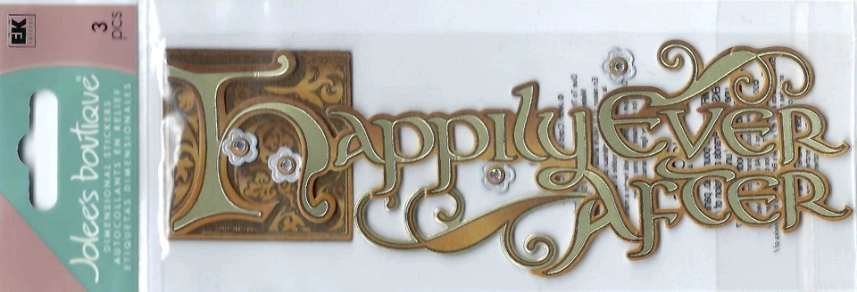 RARO Jolees Felices para Siempre Título Boda 3D Álbum de Recortes Pegatinas Foto 1 de 1