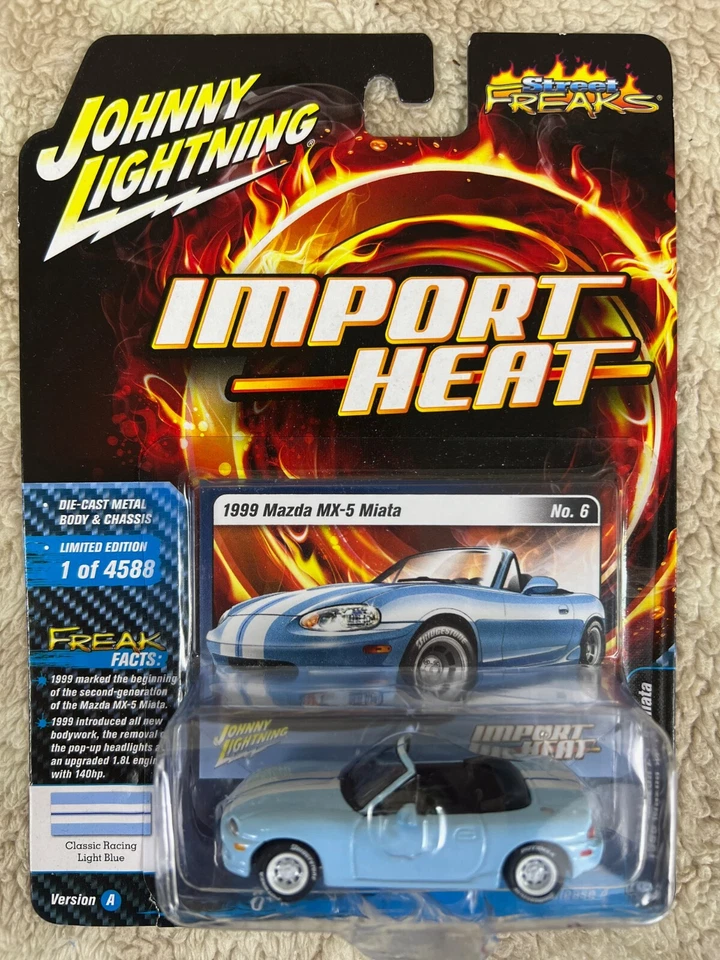 Johnny Lightning Street Freaks IMPORT Heat 1999 MAZDA Mx-5 Miata 1 of 4588 Blue