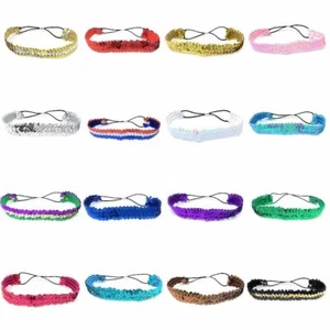 *Reino Unido* Diadema de Lentejuelas Elástica Elástica 3 cm de Ancho Diadema Lazo Trasero - Imagen 1 de 52